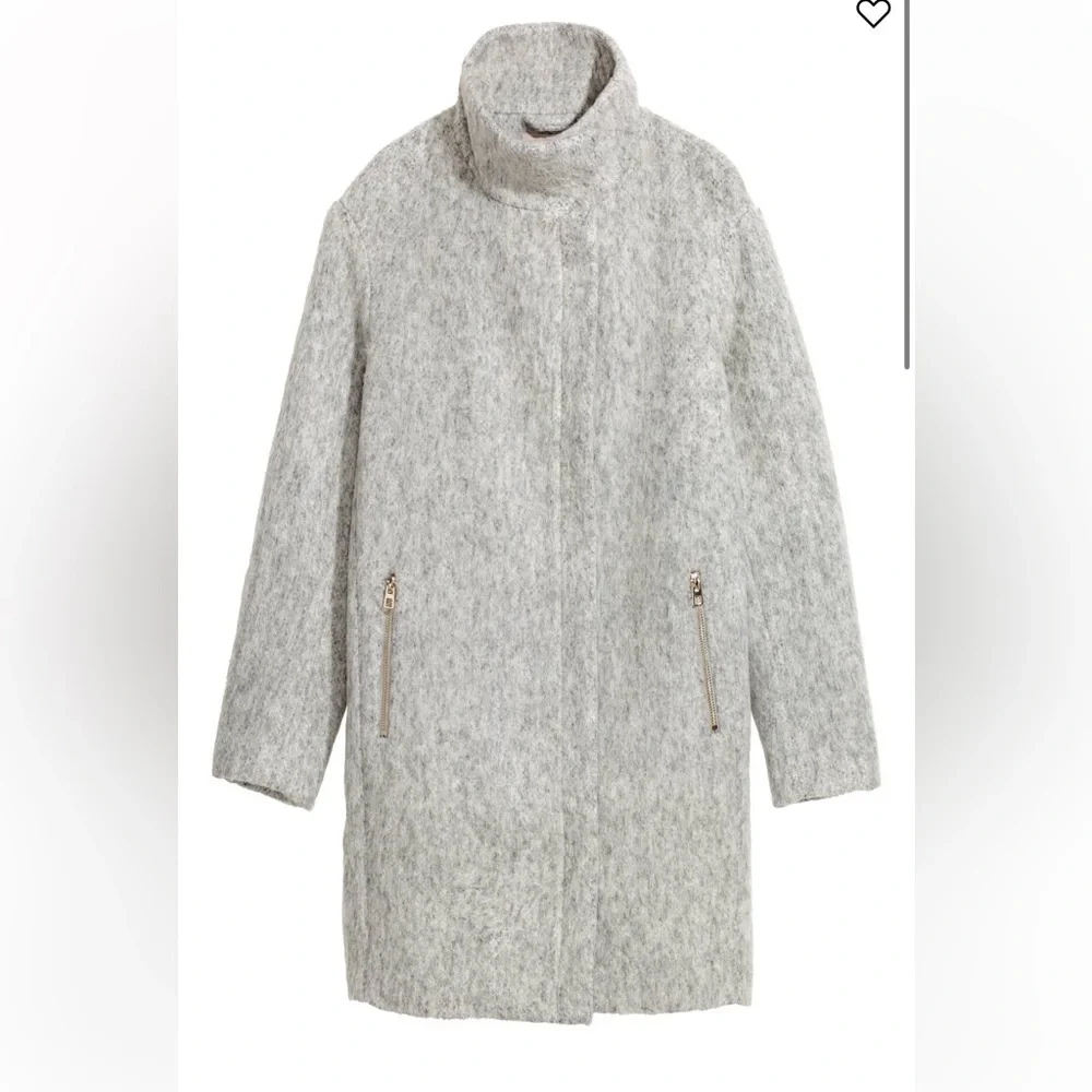 H&M Light Gray Wool Blend Coat - Picture 1 of 6